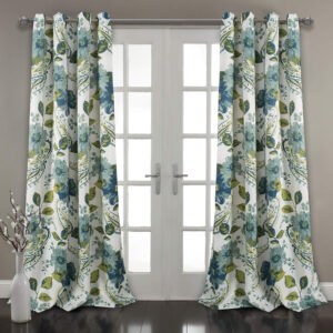 6888cf9a457f35881092c15f2ad10f7cd8fca3e67b0c0f34bb770.jpg Lush Decor Floral Paisley Light Filtering Window Curtain Panel Pair, 52"W x 84"L, Blue