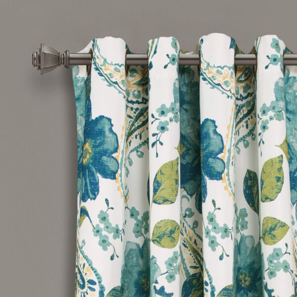 6888cfa125fdeb27141100b2580fb208ad5c84e2ab0acf4ade236.jpg Lush Decor Floral Paisley Light Filtering Window Curtain Panel Pair, 52"W x 84"L, Blue