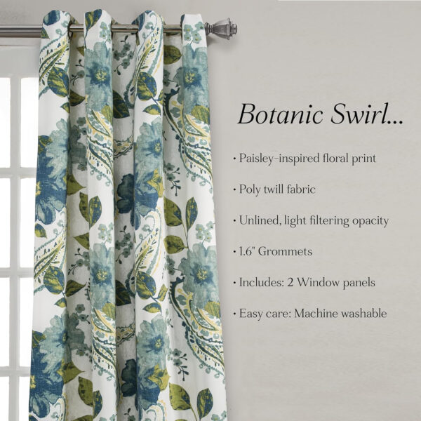 6888cfb5b8ad315c71923a13a83e5b8b8ac04902ad72ba327edff.jpg Lush Decor Floral Paisley Light Filtering Window Curtain Panel Pair, 52"W x 84"L, Blue