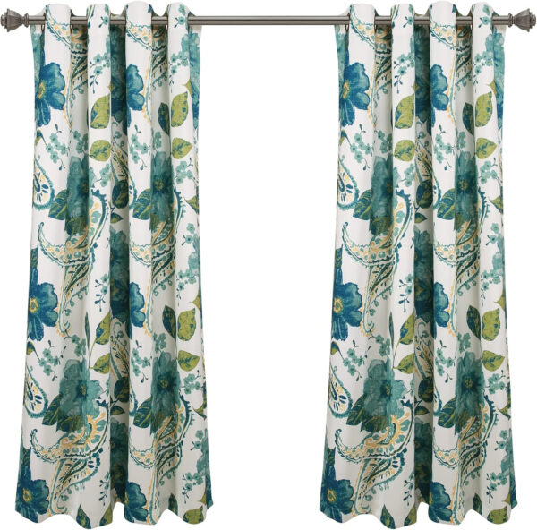 6888cfbb879472ab7c9411073e3d7fa3583da9d8a5fa89a2a172c.jpg Lush Decor Floral Paisley Light Filtering Window Curtain Panel Pair, 52"W x 84"L, Blue