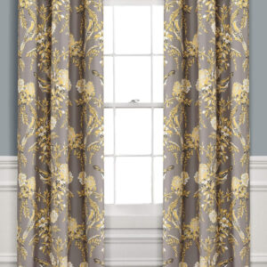 6888d083b97109b78c8745bd4b2ac9210ca86787af34d960df3aa.jpg Lush Decor, White and Blue Farmhouse Bird and Flower Insulated Grommet Blackout Window Curtain Panel Pair, 95'' x 38', 95" x 38"