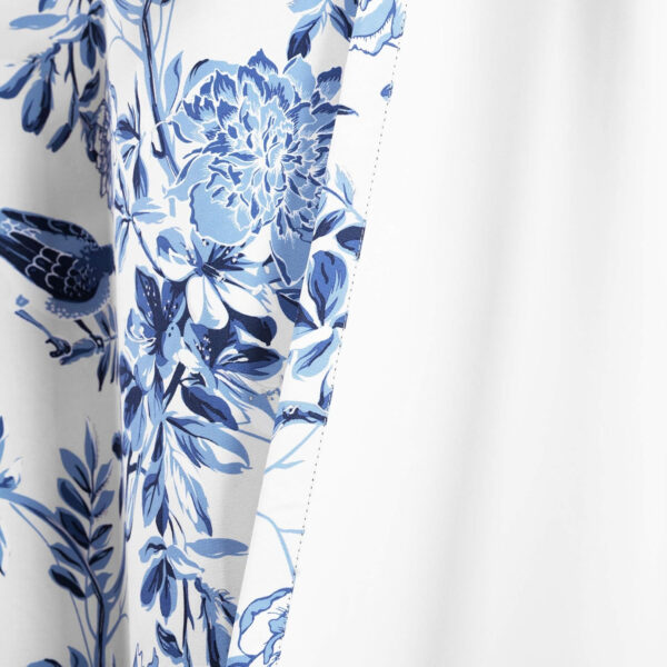 6888d08de9892b8b8154b747f104ef2ebd5d7130fc13b4fd0448c.jpg Lush Decor, White and Blue Farmhouse Bird and Flower Insulated Grommet Blackout Window Curtain Panel Pair, 95'' x 38', 95" x 38"