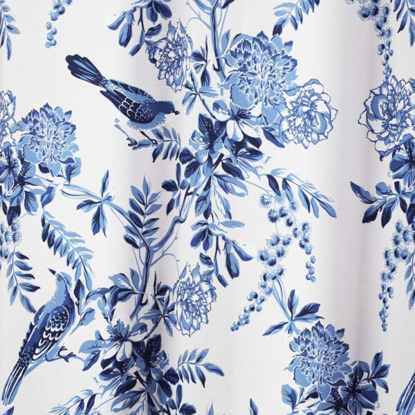 6888d091f1be5ab9469cee569c1c94a2f36339399f1d75928b363.jpg Lush Decor, White and Blue Farmhouse Bird and Flower Insulated Grommet Blackout Window Curtain Panel Pair, 95'' x 38', 95" x 38"