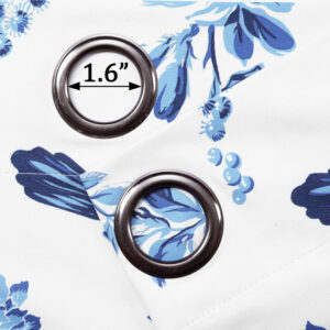 6888d0940e15bcafc55febea8e67c15794cd2701c41d06901ff4c.jpg Lush Decor, White and Blue Farmhouse Bird and Flower Insulated Grommet Blackout Window Curtain Panel Pair, 95'' x 38', 95" x 38"