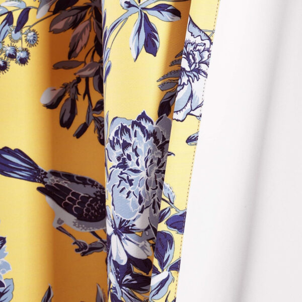 6888d09e1a516096c96666a6a1c61d74c6d75fe21a94e18fe4b8b.jpg Lush Decor, White and Blue Farmhouse Bird and Flower Insulated Grommet Blackout Window Curtain Panel Pair, 95'' x 38', 95" x 38"