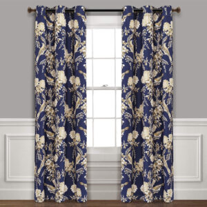 6888d0b013d21397757aef70eff029fd25eb9c6e3e9d0d38e5c2a.jpg Lush Decor, White and Blue Farmhouse Bird and Flower Insulated Grommet Blackout Window Curtain Panel Pair, 95'' x 38', 95" x 38"