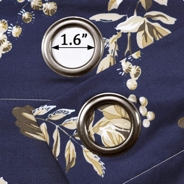 6888d0b21d6776bd03c1c7d00173657636ad7e2a0994e3661712c.jpg Lush Decor, White and Blue Farmhouse Bird and Flower Insulated Grommet Blackout Window Curtain Panel Pair, 95'' x 38', 95" x 38"