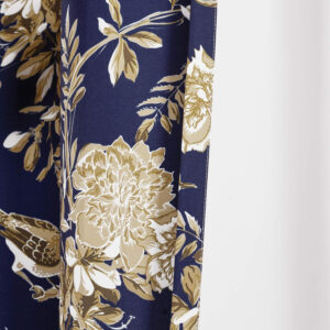 6888d0b662815ff28aec738bdff0009b3ba31cb2952439cec54b8.jpg Lush Decor, White and Blue Farmhouse Bird and Flower Insulated Grommet Blackout Window Curtain Panel Pair, 95'' x 38', 95" x 38"