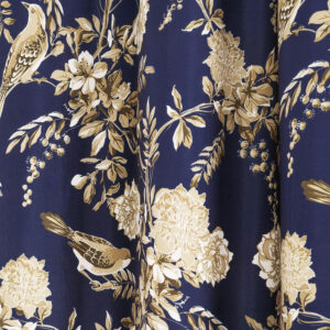 6888d0bac247632cca1ec032c698dfb7dd87f27be8f0dc150e38d.jpg Lush Decor, White and Blue Farmhouse Bird and Flower Insulated Grommet Blackout Window Curtain Panel Pair, 95'' x 38', 95" x 38"