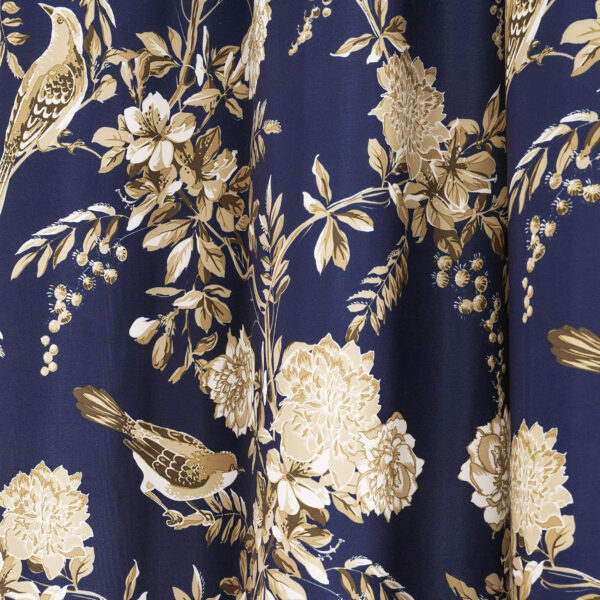 6888d0bac247632cca1ec032c698dfb7dd87f27be8f0dc150e38d.jpg Lush Decor, White and Blue Farmhouse Bird and Flower Insulated Grommet Blackout Window Curtain Panel Pair, 95'' x 38', 95" x 38"