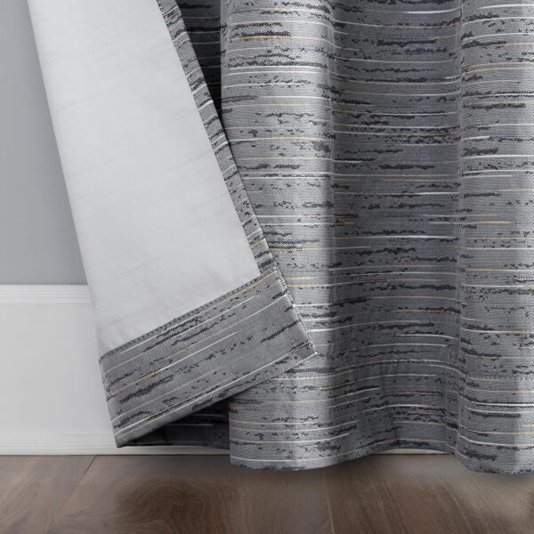 Sun Zero Denver Distressed Stripe Thermal Extreme 100% Total Blackout Grommet Curtain Panel, Pecan, 40" W x 84" L (1 Panel)