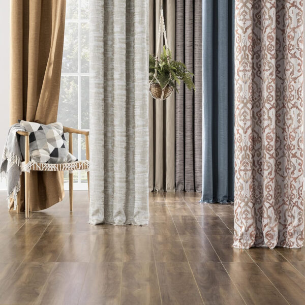 Sun Zero Denver Distressed Stripe Thermal Extreme 100% Total Blackout Grommet Curtain Panel, Pecan, 40" W x 84" L (1 Panel)