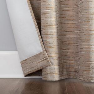 Sun Zero Denver Distressed Stripe Thermal Extreme 100% Total Blackout Grommet Curtain Panel, Pecan, 40" W x 84" L (1 Panel)