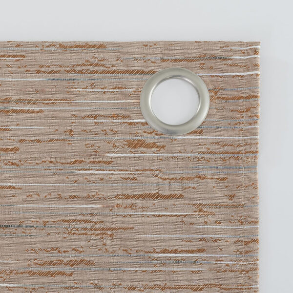 Sun Zero Denver Distressed Stripe Thermal Extreme 100% Total Blackout Grommet Curtain Panel, Pecan, 40" W x 84" L (1 Panel)