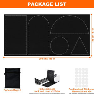 100% Blackout Curtains for Bedroom 118" x 57" Portable Window Blinds Cover Adhesive Thermal Blackout Blinds No Drill Guard Blind for Window Shades Temporary Room Darkening Shades for Skylight RV Dorm