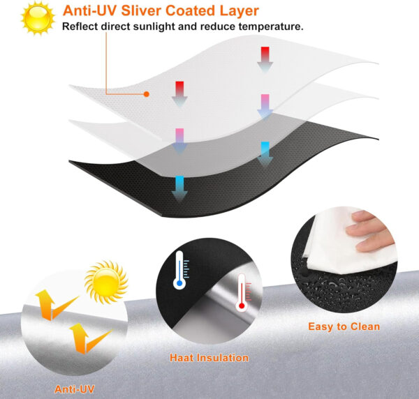 100% Blackout Curtains for Bedroom 118" x 57" Portable Window Blinds Cover Adhesive Thermal Blackout Blinds No Drill Guard Blind for Window Shades Temporary Room Darkening Shades for Skylight RV Dorm