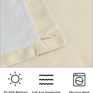 Camel Blackout Curtains with Handmade Ruffles, Butterfly Flower Embellishments for Thermal Insulated Room Darkening Drapes, 54"x84", Set of 2 Panels for Bedroom, Living Room (LQ-37)