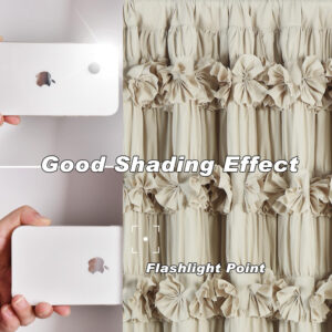 Camel Blackout Curtains with Handmade Ruffles, Butterfly Flower Embellishments for Thermal Insulated Room Darkening Drapes, 54"x84", Set of 2 Panels for Bedroom, Living Room (LQ-37)