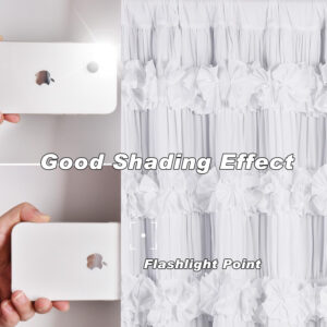 Camel Blackout Curtains with Handmade Ruffles, Butterfly Flower Embellishments for Thermal Insulated Room Darkening Drapes, 54"x84", Set of 2 Panels for Bedroom, Living Room (LQ-37)