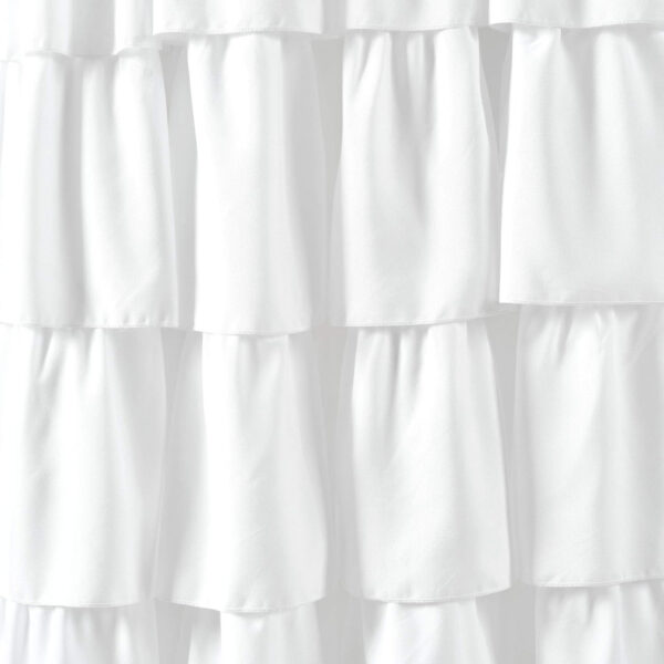 6888d33188fadb2c6c34fe73639675117c2f4c68c129ea1c618dd.jpg Lush Decor Ruffle Window Curtain - Vintage Chic Farmhouse Style Panel for Living, Dining Room, Bedroom (Single), 50”W x 84"L, White