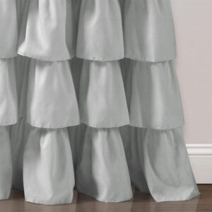 6888d33fe72a71269597d920a0c2deabd5379a0d532037b57991b.jpg Lush Decor Ruffle Window Curtain - Vintage Chic Farmhouse Style Panel for Living, Dining Room, Bedroom (Single), 50”W x 84"L, White