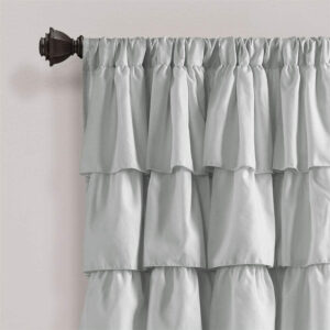 6888d344cd120813f40b957f564e69e0de986c2c6c2dc1d50a3d5.jpg Lush Decor Ruffle Window Curtain - Vintage Chic Farmhouse Style Panel for Living, Dining Room, Bedroom (Single), 50”W x 84"L, White