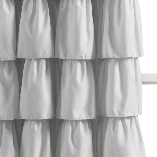 6888d348508b4caab6c0292040c1338185c837aa9155e9b1bb115.jpg Lush Decor Ruffle Window Curtain - Vintage Chic Farmhouse Style Panel for Living, Dining Room, Bedroom (Single), 50”W x 84"L, White