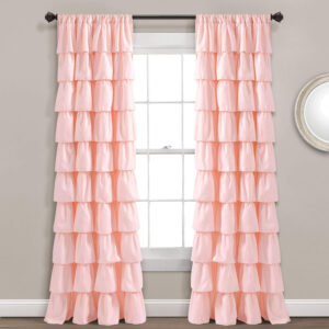 6888d34f1ee89115648073fd8df7faca04692ac421ff2c4ad18b6.jpg Lush Decor Ruffle Window Curtain - Vintage Chic Farmhouse Style Panel for Living, Dining Room, Bedroom (Single), 50”W x 84"L, White