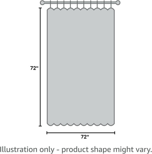 VCNY Home - Fabric Shower Curtain, Ruffled Tier Shower Curtain (Melanie White, 72" x 72")