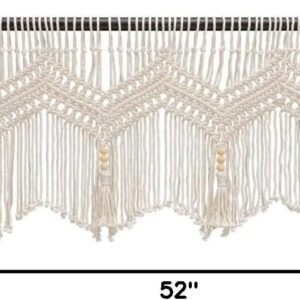 6888d3cfabf7174b44f12222e98a7c23310a737007929ed118dd8.jpg Boho Valance Macrame Curtains for Windows Macrame Valance for Bedroom Livingroom Boho Decor Wall Hanging, 1 Panel 52" W x 21" L