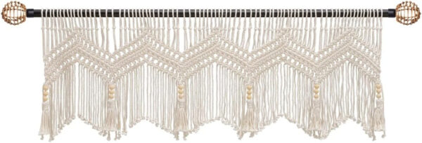 6888d3d125245092547cdd527fe4e033874fe0272833d4647d0cd.jpg Boho Valance Macrame Curtains for Windows Macrame Valance for Bedroom Livingroom Boho Decor Wall Hanging, 1 Panel 52" W x 21" L