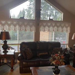 6888d3d2c8c8f8e40292fa7b7bdbb20005ed5c539dbcac7b5aeec.jpg Boho Valance Macrame Curtains for Windows Macrame Valance for Bedroom Livingroom Boho Decor Wall Hanging, 1 Panel 52" W x 21" L