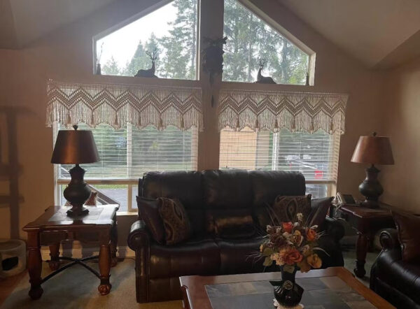 6888d3d2c8c8f8e40292fa7b7bdbb20005ed5c539dbcac7b5aeec.jpg Boho Valance Macrame Curtains for Windows Macrame Valance for Bedroom Livingroom Boho Decor Wall Hanging, 1 Panel 52" W x 21" L