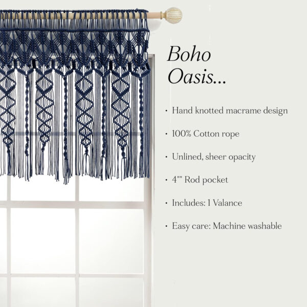 6888d3fe08f3a9a4dd902dcede8ce18bd87ae893bbb0fda649d31.jpg Lush Decor Boho Macrame Textured Cotton Valance, 40" W x 30" L, Neutral - Boho Kitchen Curtains & Wall Decor - Macrame Valance - Bathroom Window Curtains