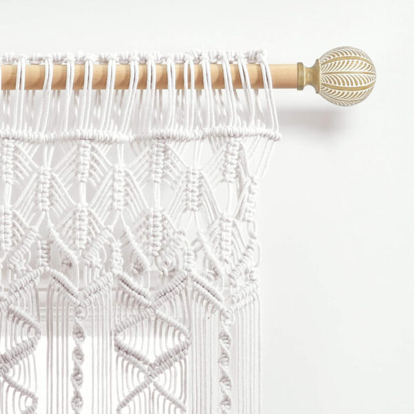 6888d4156bbb2aef0653adf8c7f16b2ad2f526702ea08df9f094e.jpg Lush Decor Boho Macrame Textured Cotton Valance, 40" W x 30" L, Neutral - Boho Kitchen Curtains & Wall Decor - Macrame Valance - Bathroom Window Curtains
