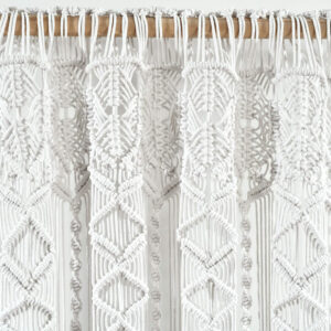 6888d417cf4cf2c7007a94337ff2295bb2cb4788667fdedeac9d3.jpg Lush Decor Boho Macrame Textured Cotton Valance, 40" W x 30" L, Neutral - Boho Kitchen Curtains & Wall Decor - Macrame Valance - Bathroom Window Curtains