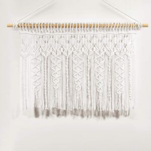 6888d420bf87679083b2a71ad8f795fab91b18d80070b70d12d86.jpg Lush Decor Boho Macrame Textured Cotton Valance, 40" W x 30" L, Neutral - Boho Kitchen Curtains & Wall Decor - Macrame Valance - Bathroom Window Curtains