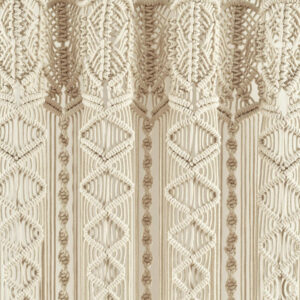 6888d429a5605f87024c258442aaba260e0a47a8c5e45e2fc538e.jpg Lush Decor Boho Macrame Textured Cotton Valance, 40" W x 30" L, Neutral - Boho Kitchen Curtains & Wall Decor - Macrame Valance - Bathroom Window Curtains