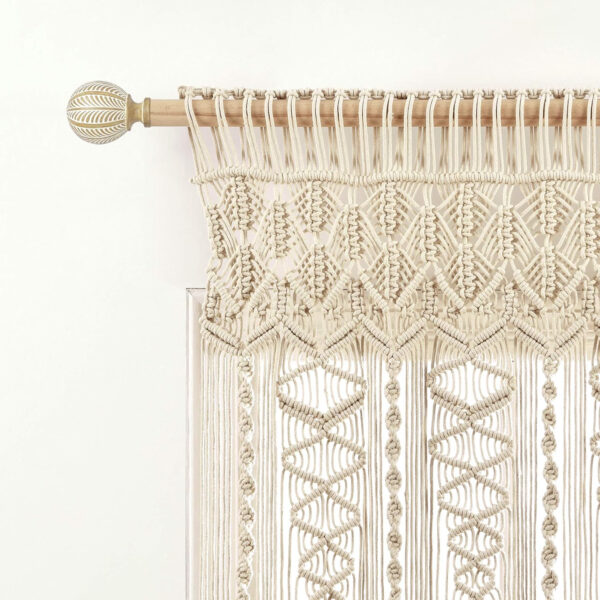 6888d42bb720b803205d1f906f8a6490084cc204ad6fa4eaea051.jpg Lush Decor Boho Macrame Textured Cotton Valance, 40" W x 30" L, Neutral - Boho Kitchen Curtains & Wall Decor - Macrame Valance - Bathroom Window Curtains