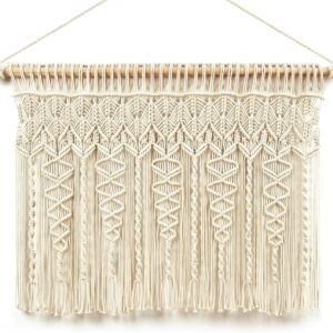 6888d43453d69d9597ad35ade3eb387019924f48bba042eb628bf.jpg Lush Decor Boho Macrame Textured Cotton Valance, 40" W x 30" L, Neutral - Boho Kitchen Curtains & Wall Decor - Macrame Valance - Bathroom Window Curtains