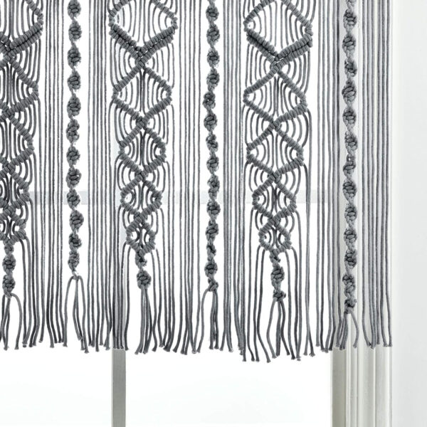 6888d43a9cf90c7eb3ed6da7a39620df2059288bb018e2abe500a.jpg Lush Decor Boho Macrame Textured Cotton Valance, 40" W x 30" L, Neutral - Boho Kitchen Curtains & Wall Decor - Macrame Valance - Bathroom Window Curtains