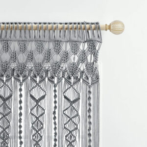 6888d43cc11d2f8c4d86608d19adc82de2286b61799e9ea711af6.jpg Lush Decor Boho Macrame Textured Cotton Valance, 40" W x 30" L, Neutral - Boho Kitchen Curtains & Wall Decor - Macrame Valance - Bathroom Window Curtains