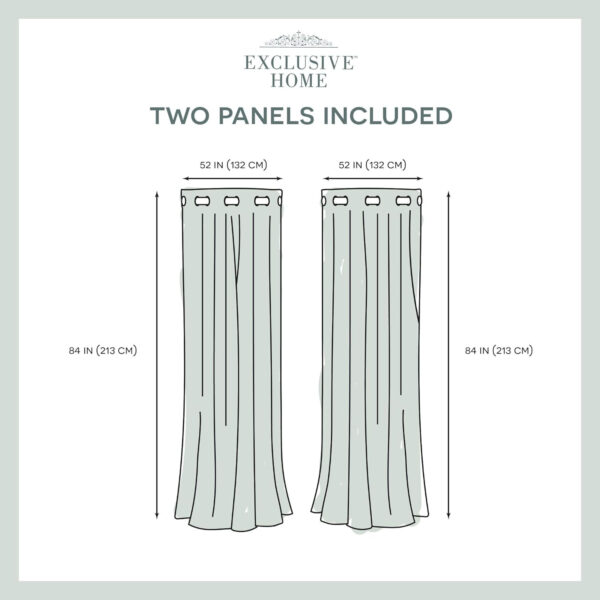 EXCLUSIVE HOME Sateen Twill Woven Room Darkening Blackout Grommet Top Curtain Panel Pair, 52"x84", Seafoam