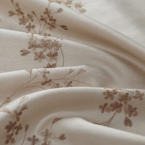 jinchan Floral Curtains Embroidered Curtains for Living Room 63 Inch Length Faux Silk Curtains Burgundy Red Flower Patterned Drapes Light Filtering Curtains Window Curtain Set 2 Panels
