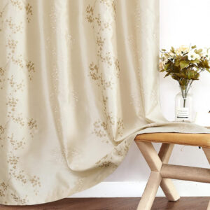 jinchan Floral Curtains Embroidered Curtains for Living Room 63 Inch Length Faux Silk Curtains Burgundy Red Flower Patterned Drapes Light Filtering Curtains Window Curtain Set 2 Panels