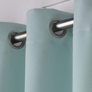 EXCLUSIVE HOME Sateen Twill Woven Room Darkening Blackout Grommet Top Curtain Panel Pair, 52"x84", Seafoam