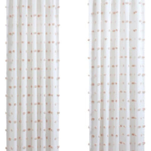 6888d58b5ebc810ea0fdd3b9f1659527fd0c1bb674e2c1d3a2035.jpg Intelligent Design Sophie Single Window Curtain Panel Clipped Pompom Embelished Privacy Drape with Rod Pocket for Bedroom, Livingroom, 50" x 84", Black