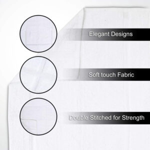 GOLD TEXTILES 12 Pack White Bath Mat Towels 20x30 Inches (Not a Bathroom Rug)- Cotton Blend Washable Economy Hotel Bath Mats