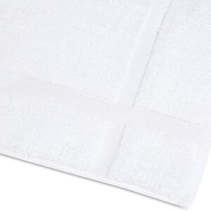 GOLD TEXTILES 12 Pack White Bath Mat Towels 20x30 Inches (Not a Bathroom Rug)- Cotton Blend Washable Economy Hotel Bath Mats