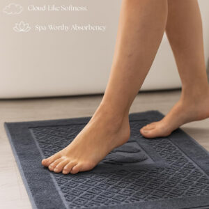 6888d95a7fbf138cc3b3f0ab0bcd561b6ab29f7c9f1766335abbe.jpg Cotton Bath Mat Towel Set of 2 – Ultra-Soft 100% Turkish Cotton Bathroom Floor Towels, Hotel-Style Bath Mats, Washable & Absorbent, 20"x27.5"